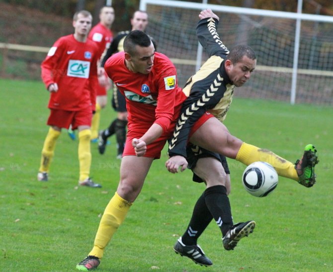 Un derby heurté, mais Goxwiller a logiquement battu Heiligenstein. PHOTO DNA
